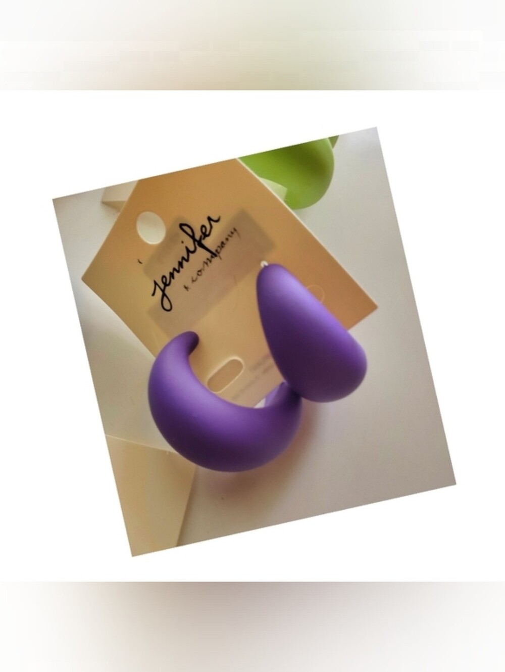 Purple Open Hoop Earrings